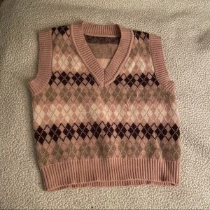 pink argyle sweater vest